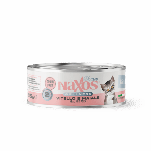 NAXOS CAT KITTEN - cielęcina i wieprzowina - puszka dla kociąt 85g