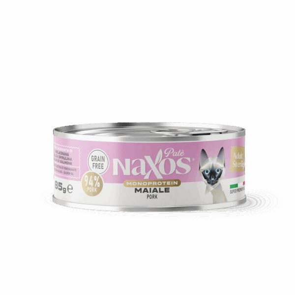 NAXOS CAT STERILIZED MONO - wieprzowina - puszka dla kotów sterylizowanych 85g