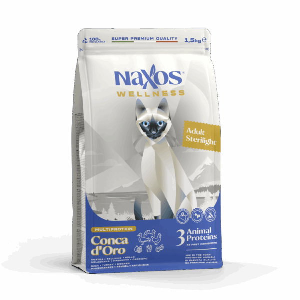 NAXOS CAT STERILIZED - kaczka, kurczak, indyk - karma dla kotów sterylizowanych 1,5 kg