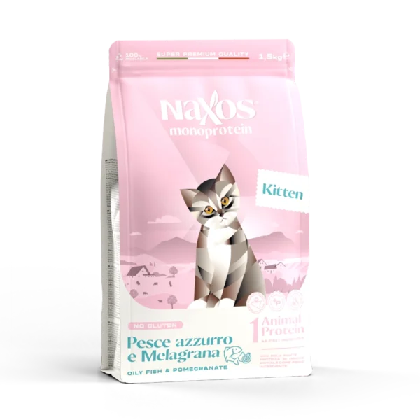 NAXOS CAT KITTEN MONO - ryba z granatem - monobiałkowa karma dla kociąt 1,5 kg